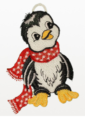 Pinguin im Winterschal